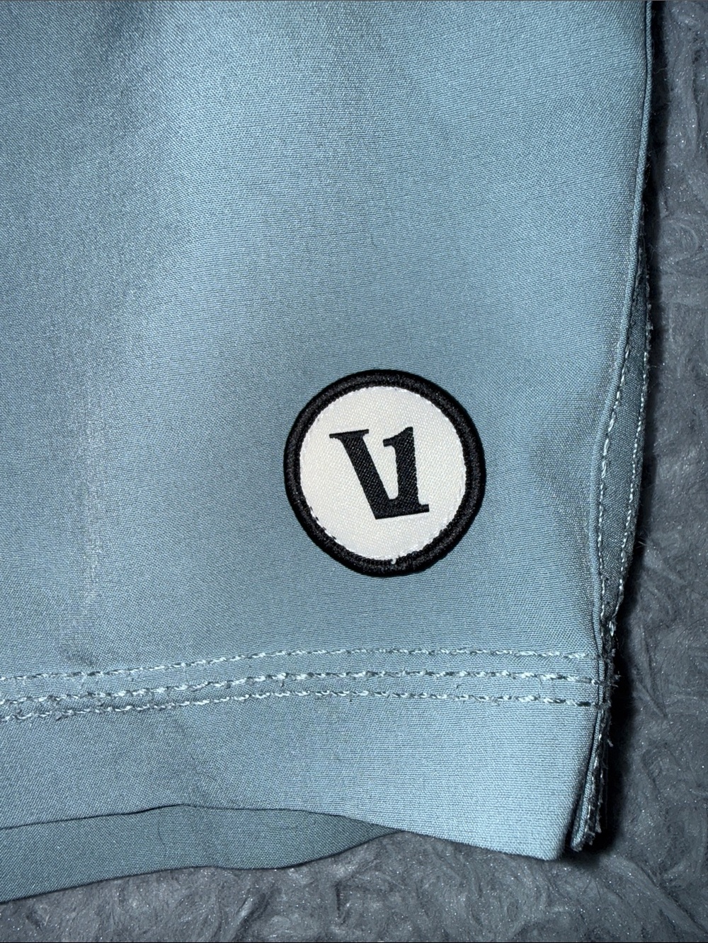 Vuori Light Gray Athletic Shorts with Cream Drawstring - Picture 6 of 6